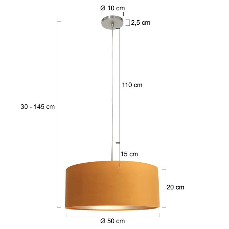 Foto 5 Hanglamp Sparkled Light 3602ST+K1066KS Staal-Fluweel Goud Sparkled Light 8150ST