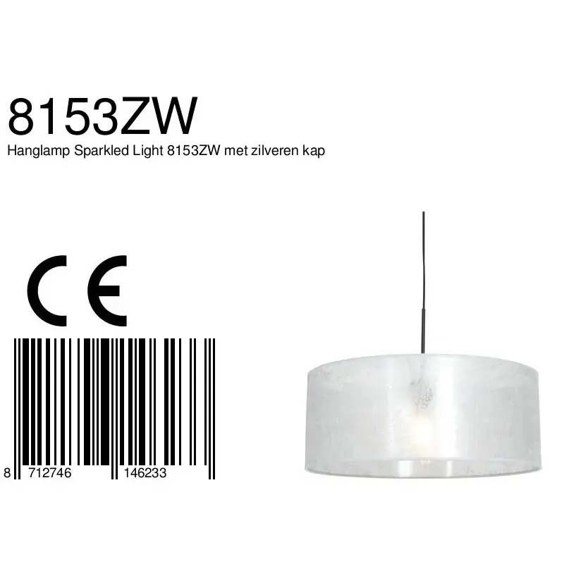 Foto 6 Hanglamp Sparkled Light 3602ZW+K1066PS Zwart-Sizoflor Zilver Sparkled Light 8153ZW