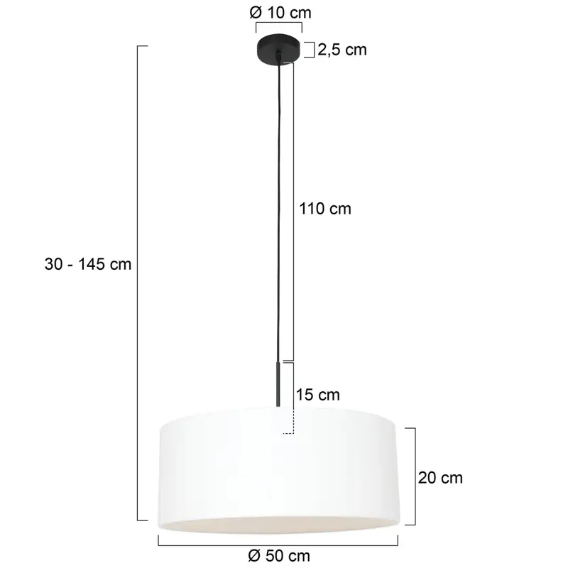 Foto 5 Hanglamp Sparkled Light 3602ZW+K1066QS Zwart-Wit Linnen Sparkled Light 8154ZW