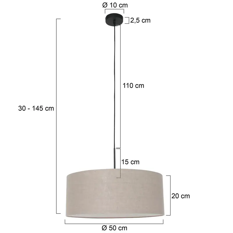 Foto 5 Hanglamp Sparkled Light 3602ZW+K1066RS Zwart-Grijs Linnen Sparkled Light 8155ZW