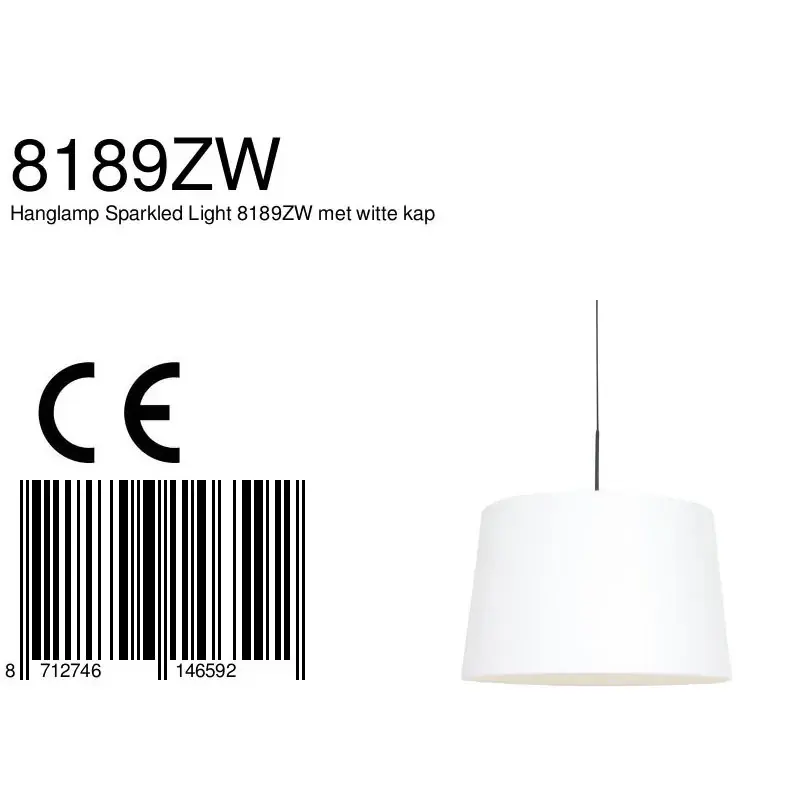 Foto 6 Hanglamp Sparkled Light 3602ZW+K10012S Zwart-Wit Chintz Sparkled Light 8189ZW