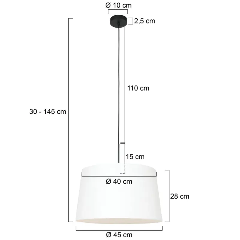 Foto 5 Hanglamp Sparkled Light 3602ZW+K1001QS Zwart-Wit Linnen Sparkled Light 8190ZW