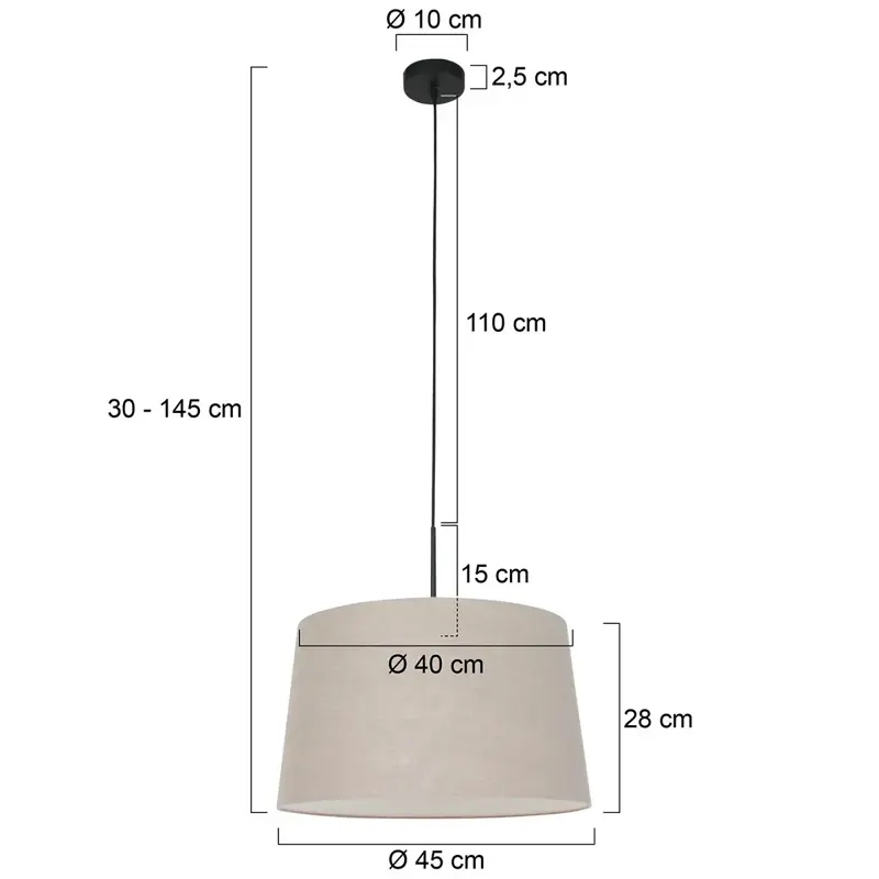 Foto 5 Hanglamp Sparkled Light 3602ZW+K1001RS Zwart-Grijs Linnen Sparkled Light 8191ZW