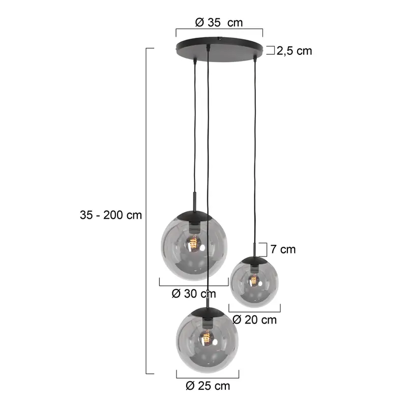 Foto 7 Hanglamp Bollique 3123ZW Zwart Bollique 3123ZW