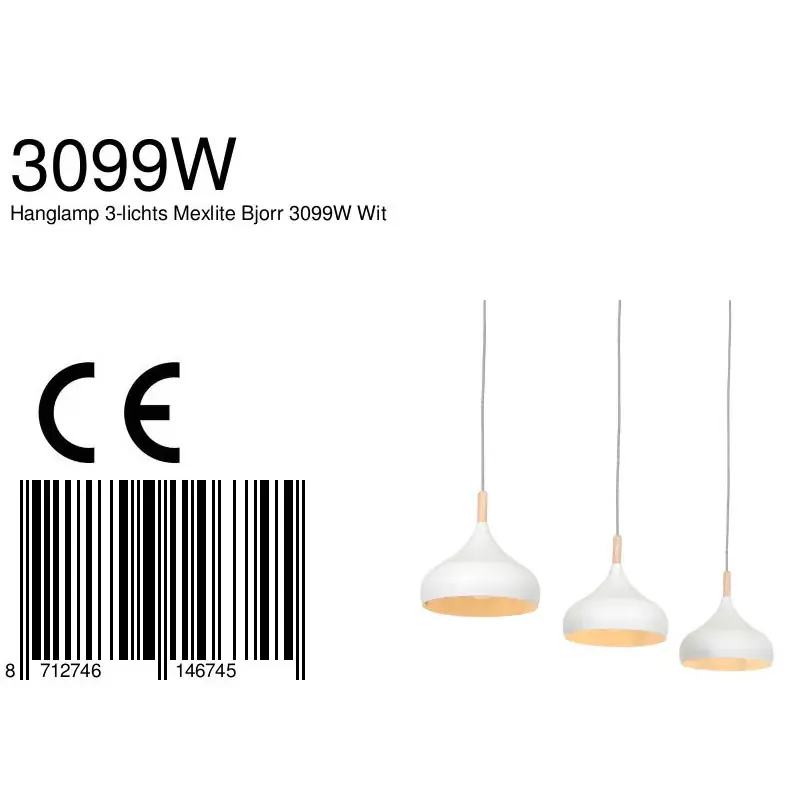 Foto 6 Hanglamp Bjorr 3099W Wit Bjorr 3099W