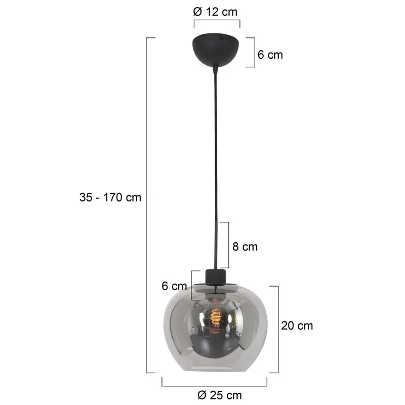 Foto 6 Hanglamp Lotus 1897ZW Zwart Lotus 1897ZW