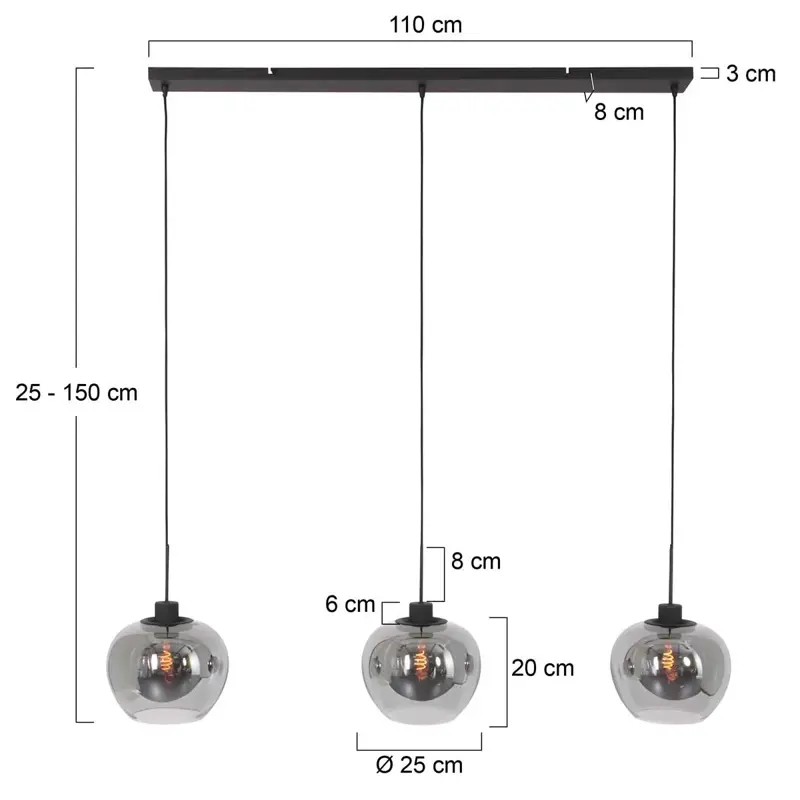 Foto 5 Hanglamp Lotus 1898ZW Zwart Lotus 1898ZW