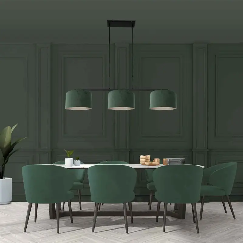Foto 2 Hanglamp Stang 3463ZW Zwart + Kap Velours Groen Stang 3463ZW