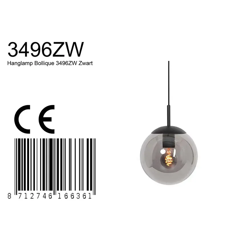 Foto 6 Hanglamp Bollique 3496ZW Zwart Bollique 3496ZW
