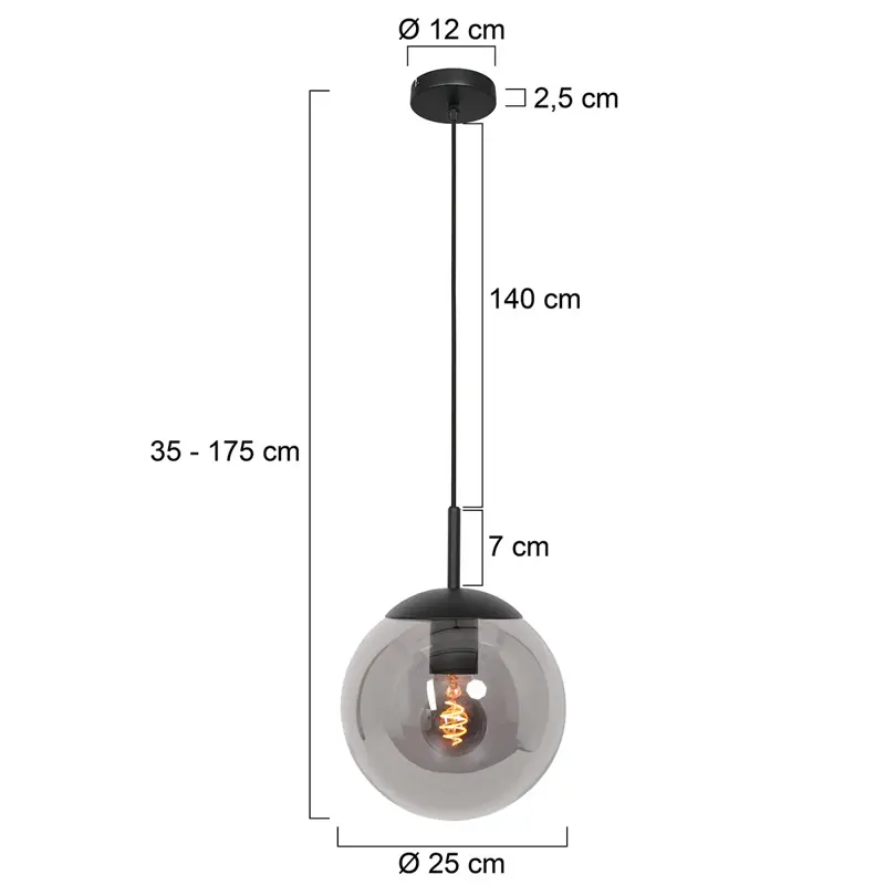 Foto 5 Hanglamp Bollique 3497ZW Zwart Bollique 3497ZW
