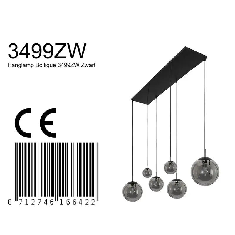 Foto 6 Hanglamp Bollique 3499ZW Zwart Bollique 3499ZW