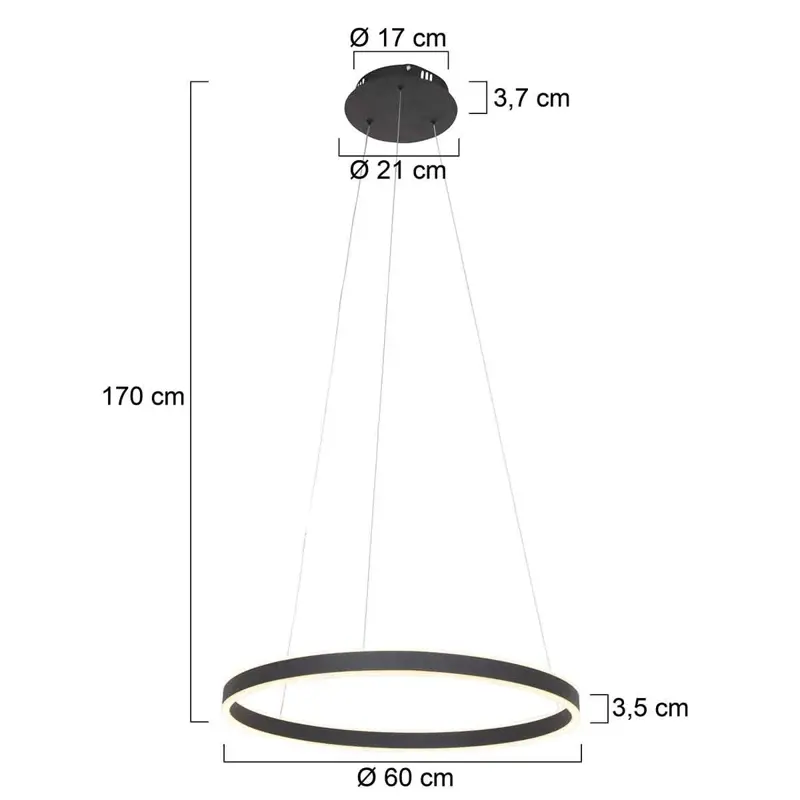 Foto 6 Hanglamp Ringlux 3502ZW Zwart Ringlux 3502ZW