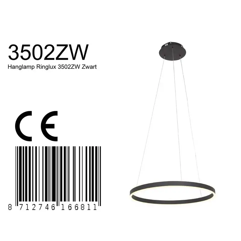 Foto 7 Hanglamp Ringlux 3502ZW Zwart Ringlux 3502ZW