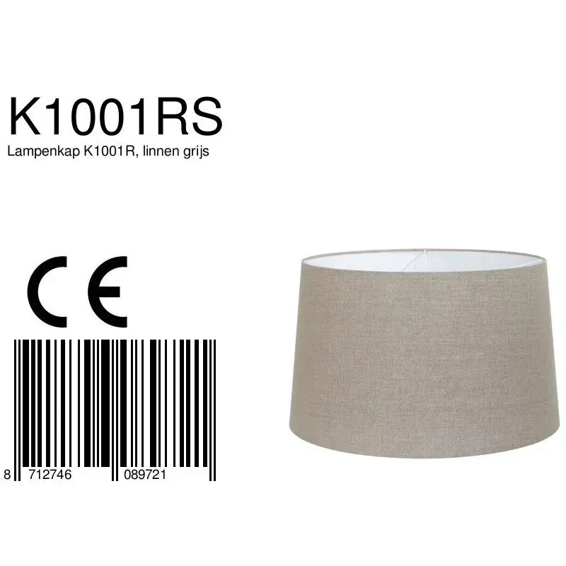 Foto 4 Lampenkap K1001RS Grijs Linnen Lampenkappen K1001RS