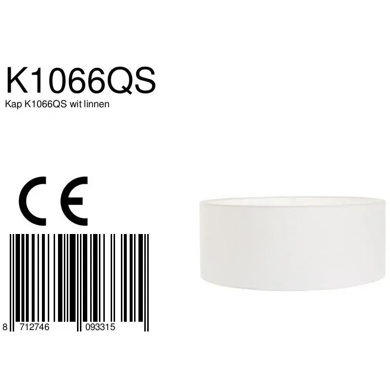 Foto 4 Lampenkap K1066QS Wit Linnen Lampenkappen K1066QS