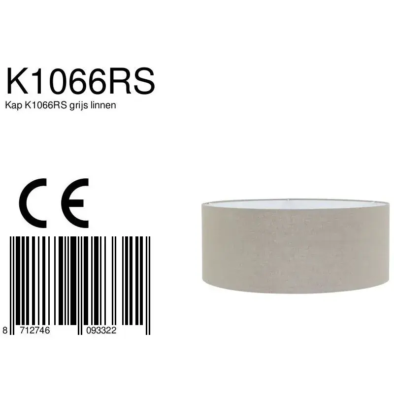 Foto 5 Lampenkap K1066RS Grijs Linnen Lampenkappen K1066RS