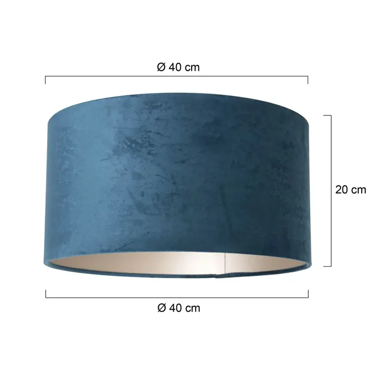 Foto 5 Lampenkap K1068ZS Velours Blauw Lampenkappen K1068ZS