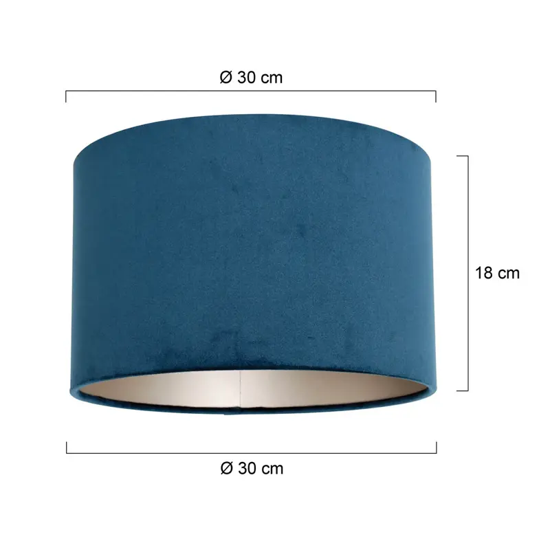 Foto 5 Lampenkap K7396ZS Fluweel Blauw Lampenkappen K7396ZS