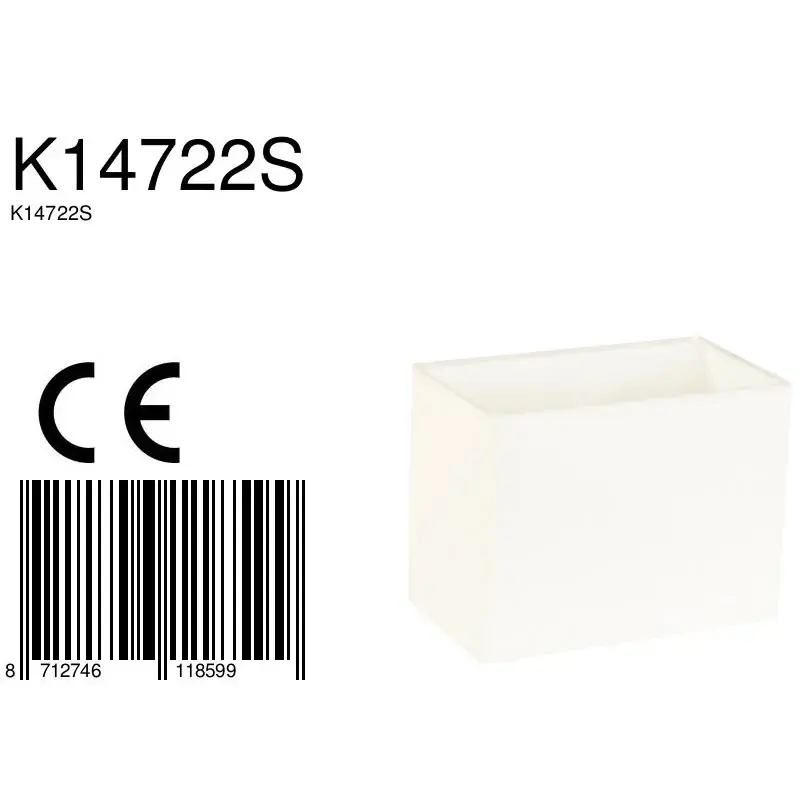 Foto 5 K14722S Kap 14*24*18 RHK wit *M* Lampenkappen K14722S