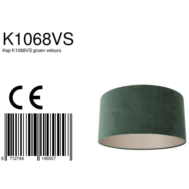 Foto 6 Lampenkap K1068VS Velours Groen Lampenkappen K1068VS