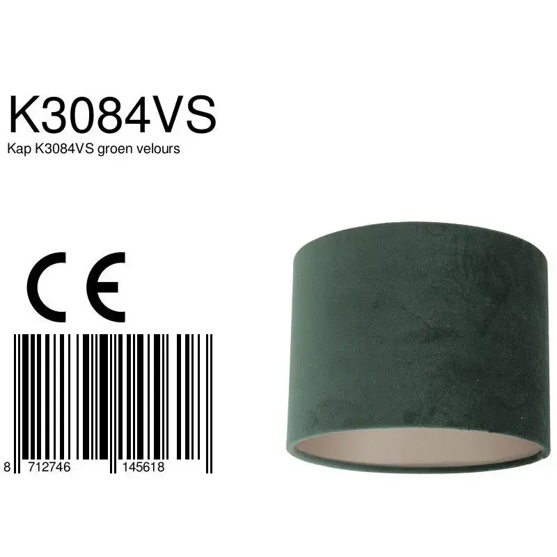Foto 6 Lampenkap K3084VS Velours Groen Lampenkappen K3084VS