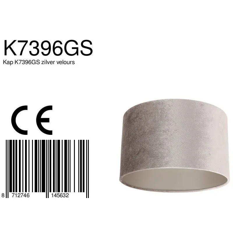 Foto 6 Lampenkap K7396GS Fluweel Zilver Lampenkappen K7396GS
