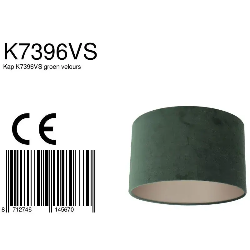 Foto 6 Lampenkap K7396VS Fluweel Groen Lampenkappen K7396VS