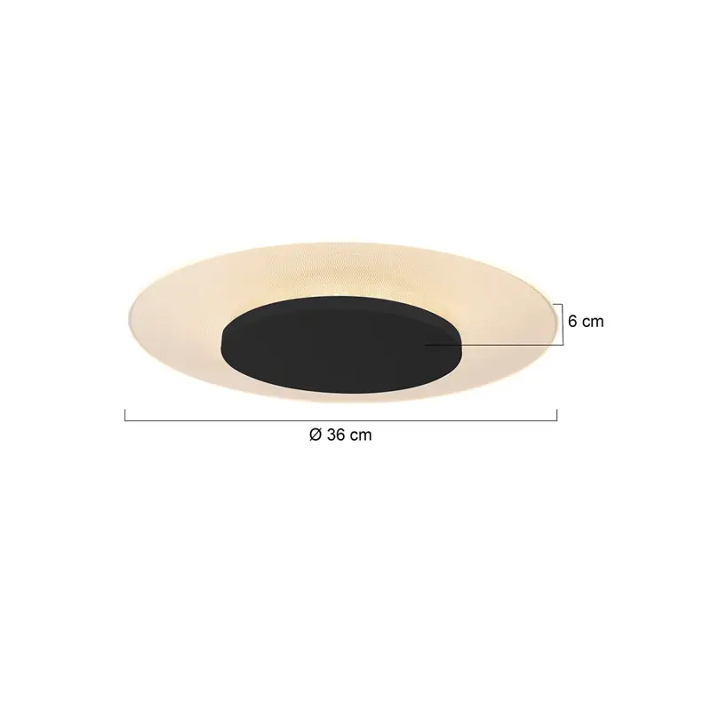 Foto 4 Plafondlamp Ceiling & Wall 7798ZW Zwart Lido 7798ZW