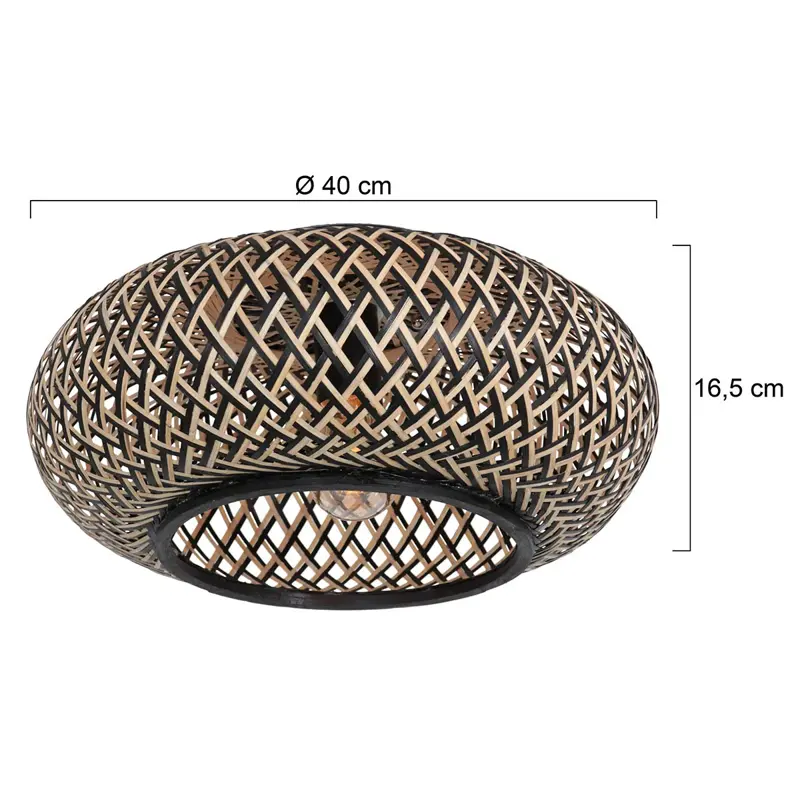Foto 6 Plafondlamp Maze 3129BE Zwart-Bruin Maze 3129BE