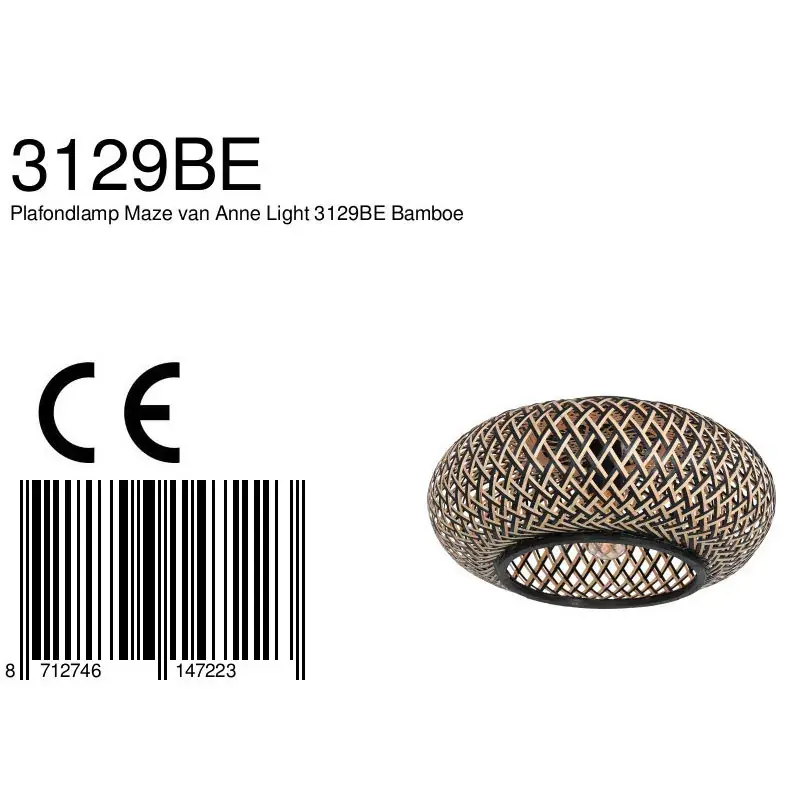 Foto 7 Plafondlamp Maze 3129BE Zwart-Bruin Maze 3129BE