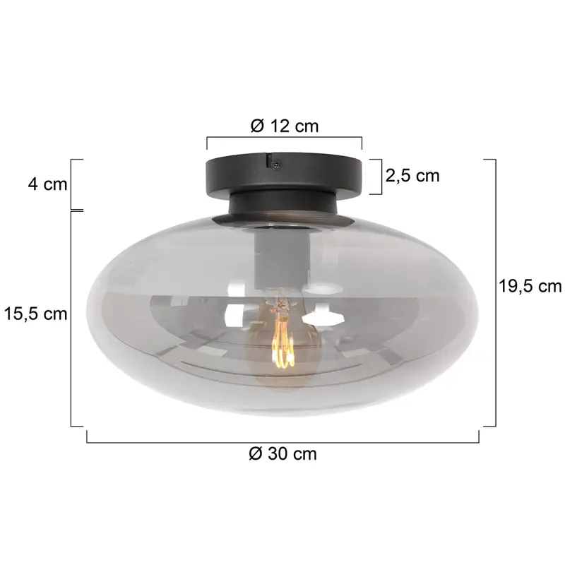 Foto 5 Zwarte plafondlamp Reflexion Smoke 3388ZW Reflexion 3388ZW