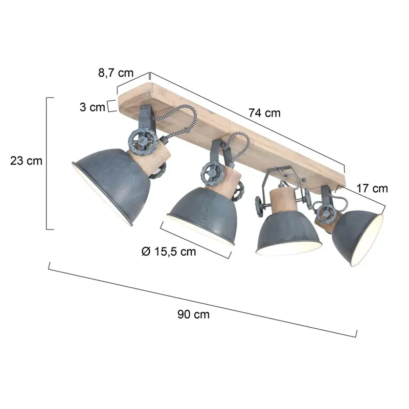 Foto 5 Plafondlamp Gearwood 2729GR Grijs Gearwood 2729GR