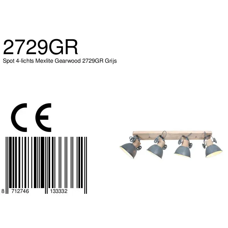 Foto 6 Plafondlamp Gearwood 2729GR Grijs Gearwood 2729GR