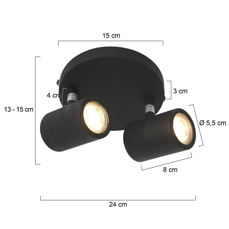 Foto 5 Spot Upround 2487ZW Zwart Upround LED 2487ZW