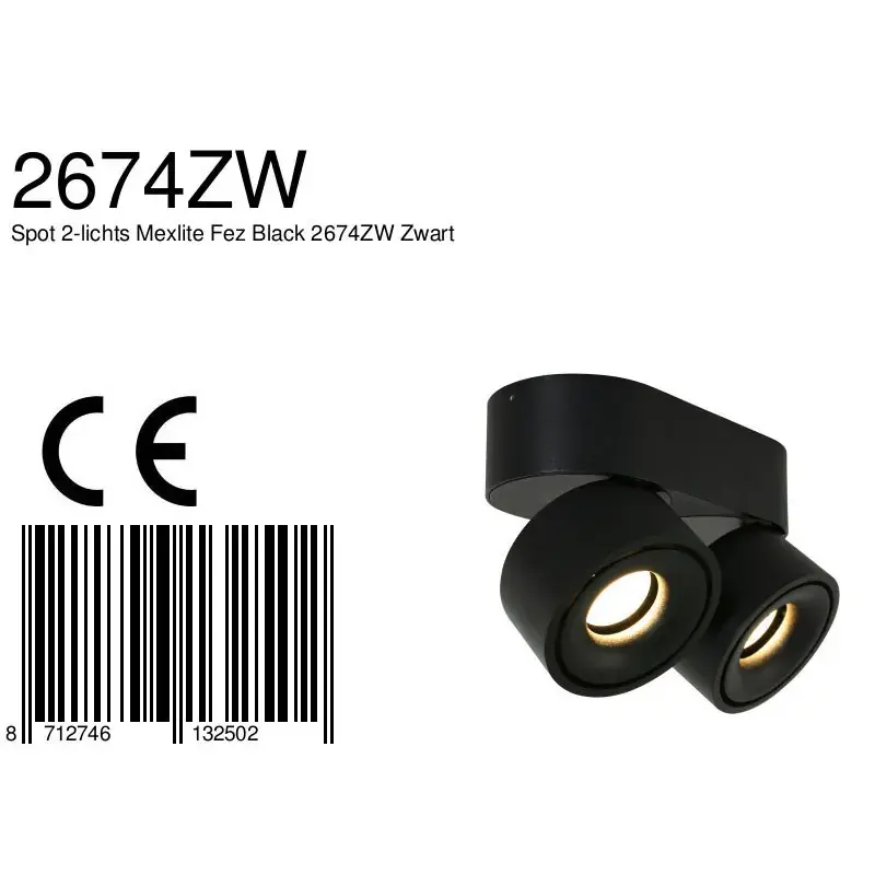 Foto 7 Spot Fez Black 2674ZW Zwart Fez Black 2674ZW
