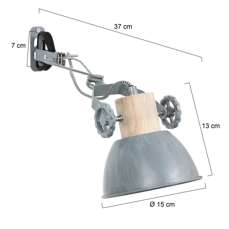 Foto 5 Wandlamp Gearwood 2752GR Grijs Gearwood 2752GR