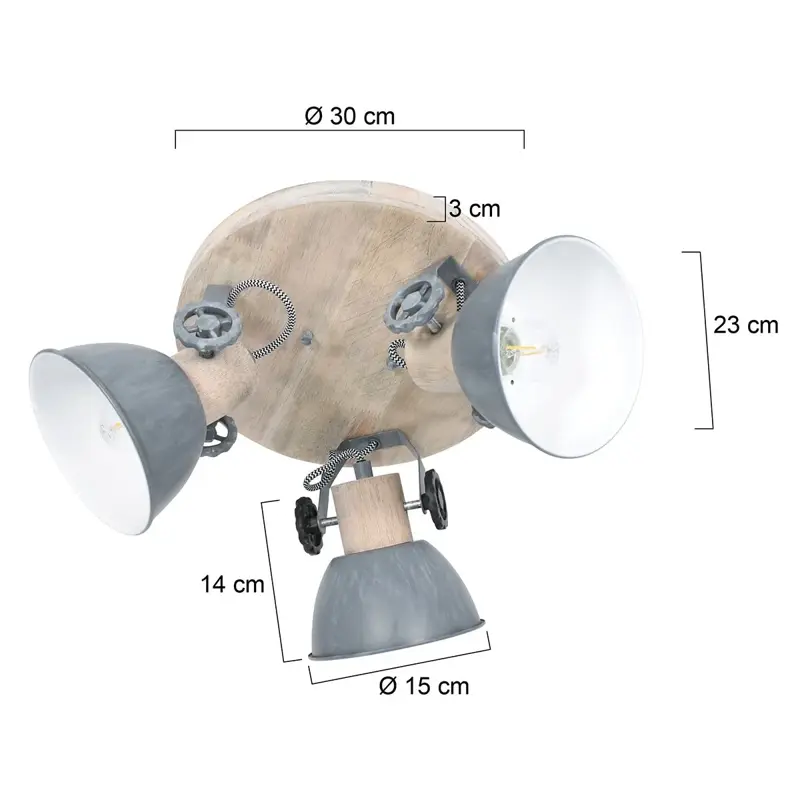 Foto 6 Plafondlamp Gearwood 3063GR Grijs Gearwood 3063GR