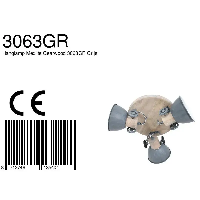 Foto 7 Plafondlamp Gearwood 3063GR Grijs Gearwood 3063GR