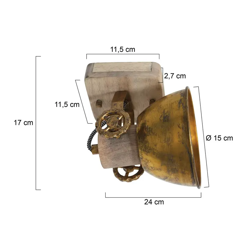 Foto 4 Plafondlamp Gearwood 7968BR Brons Gearwood 7968BR