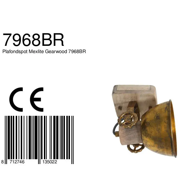 Foto 5 Plafondlamp Gearwood 7968BR Brons Gearwood 7968BR