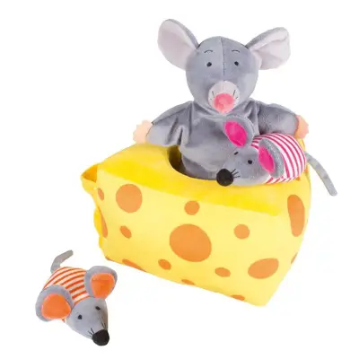 Foto van Handpop muis en kaas
