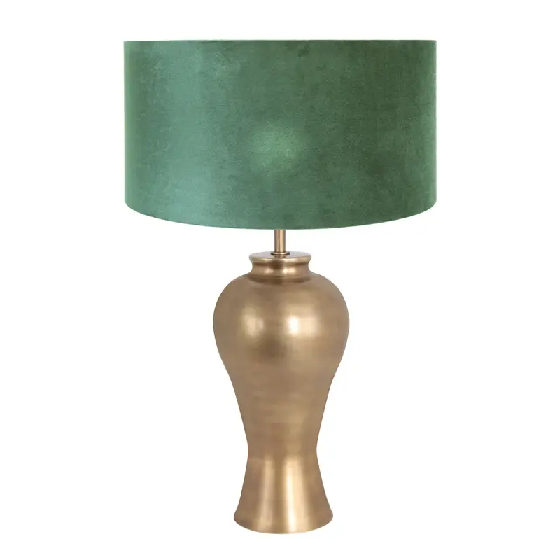 Foto 1 Tafellamp Brass 3308BR+K1068VS Brons-Fluweel Groen Brass 7307BR