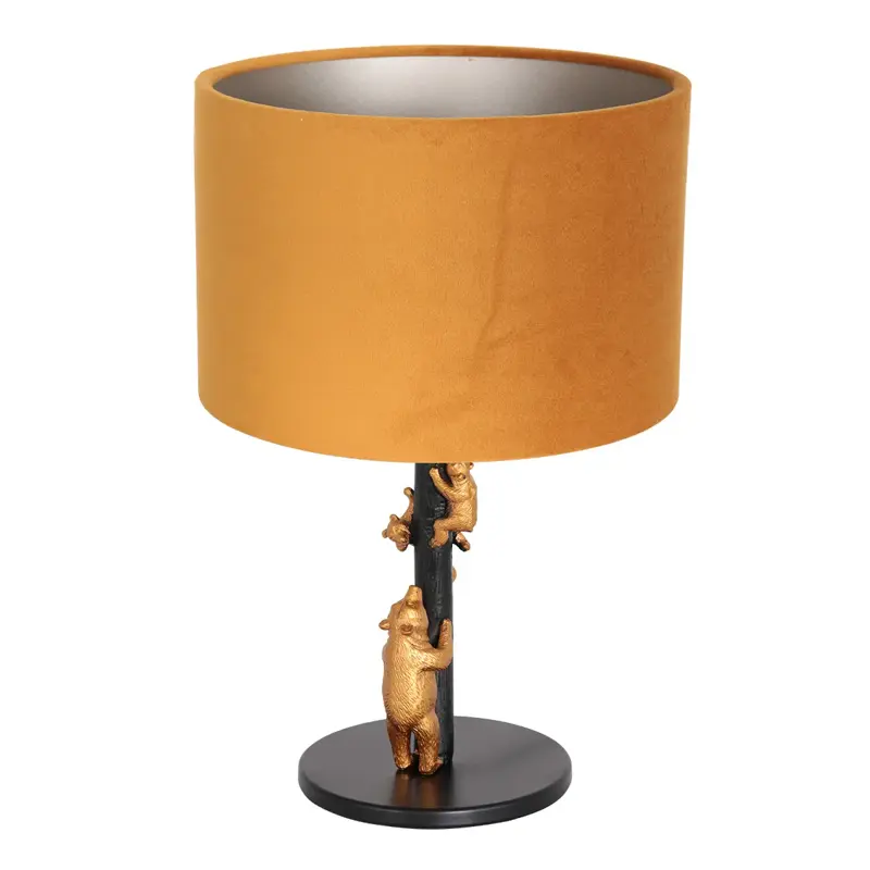 Foto 1 Tafellamp Animaux 3127ZW+K3084KS Zwart-Fluweel Goud Animaux 8235ZW