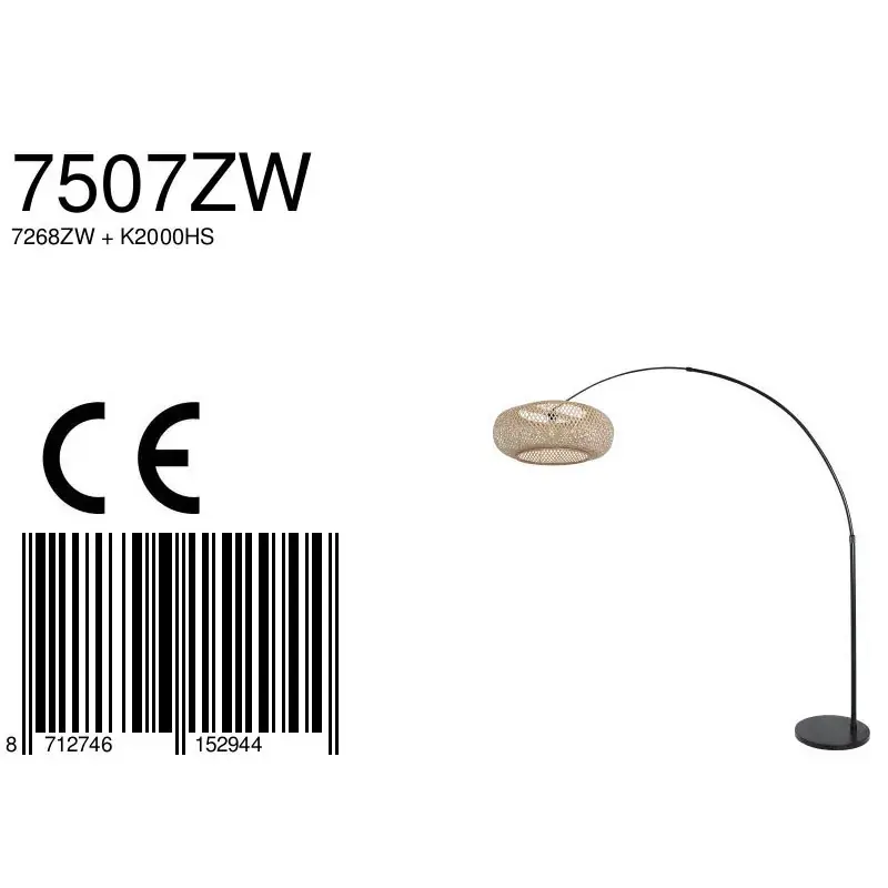 Foto 6 Vloerlamp Sparkled Light 7268ZW+K2000HS Zwart-Bruin Sparkled Light 7507ZW