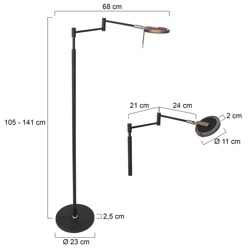 Foto 5 Vloerlamp Turound 3082ZW Zwart Turound 3082ZW