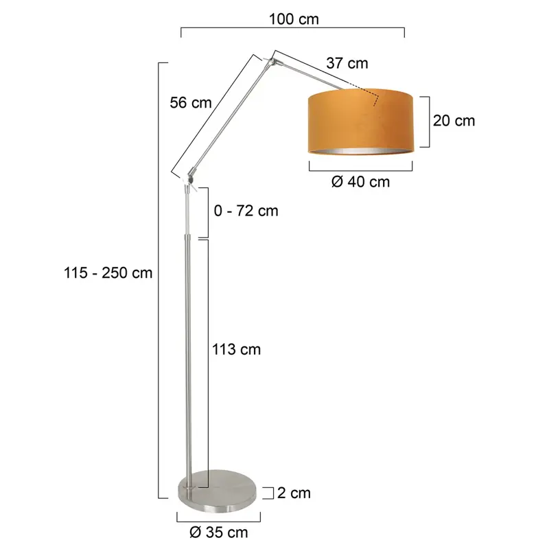Foto 5 Vloerlamp Prestige Chic 7395ST+K1068KS Staal-Fluweel Goud Prestige Chic 8105ST