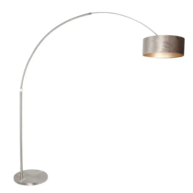 Foto 1 Vloerlamp Sparkled Light 7268ST+K1066GS Staal-Fluweel Zilver Sparkled Light 8125ST