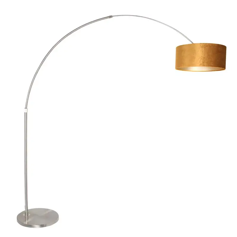 Foto 1 Vloerlamp Sparkled Light 7268ST+K1066KS Staal-Fluweel Goud Sparkled Light 8126ST
