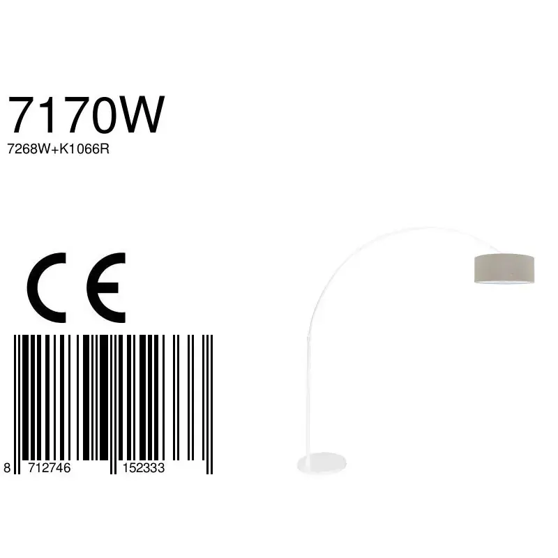 Foto 7 Vloerlamp Sparkled Light 7268W+K1066RS Wit-Grijs Linnen Sparkled Light 7170W