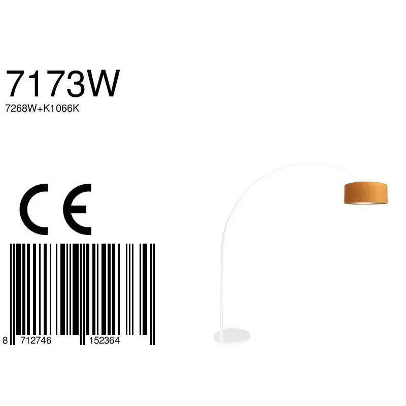 Foto 7 Vloerlamp Sparkled Light 7268W+K1066KS Wit-Fluweel Goud Sparkled Light 7173W